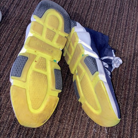 navy and neon green balenciaga slip on sneakers - Picture 5 of 5